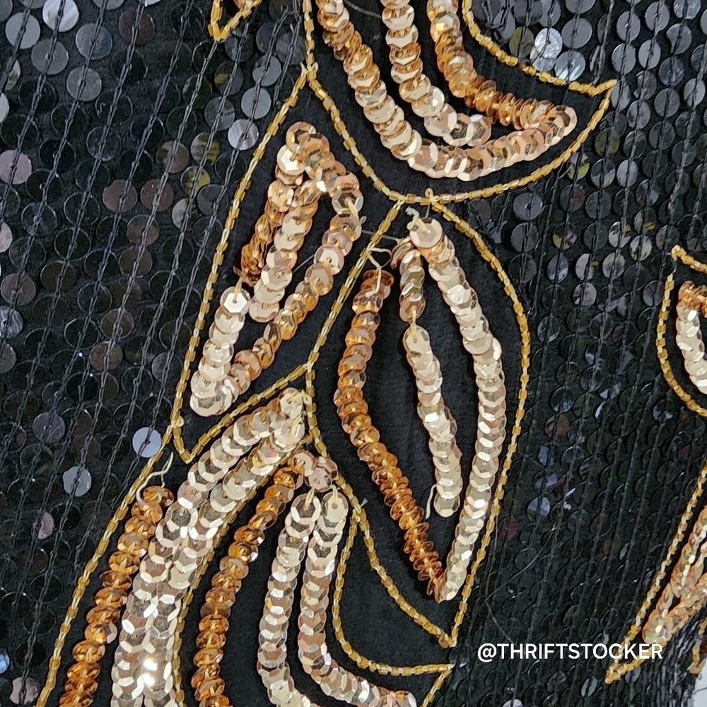 Vintage Black and Gold Sequin Top - Picture 9 of 9